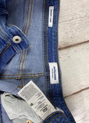Мужские джинсы синие jack & jones slim fit штаны рваные стильные брюки4 фото
