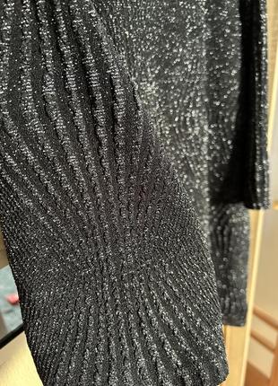 Длинная блестящая туника, черная туника