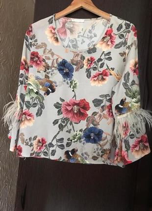 Віскозна блузка з квітковим принтом