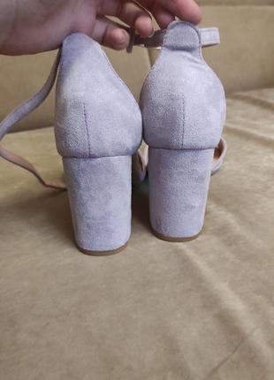 Новые босоножки туфли женские на каблуке замш6 фото