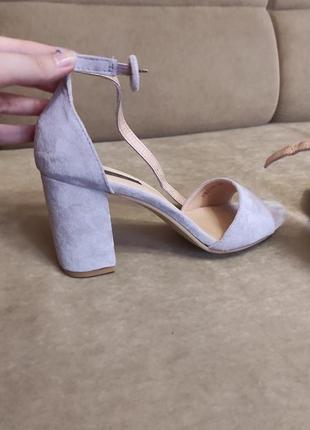 Новые босоножки туфли женские на каблуке замш4 фото