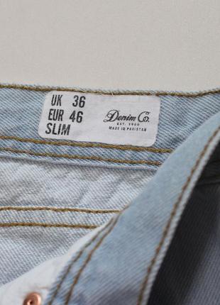 Стильные джинсовые шорты по слим-фиту с distress эффектом / потертостями от denimco4 фото