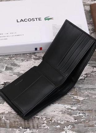 Подарочный набор lacoste мужской кошелек + картхолдер черный портмоне4 фото