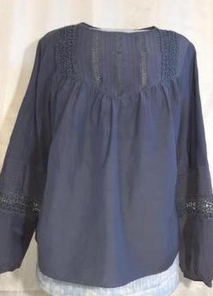 Віскозна блузка з мереживом. віскоза/коттон, жіноча мереживна ажурна гіпюрова сіра блуза