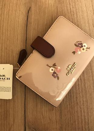 Кожаный лаковый брендовый новый кошелёк coach2 фото