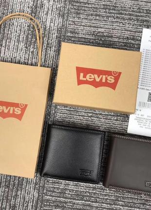 Подарочный набор levis  мужской кошелек черный портмоне