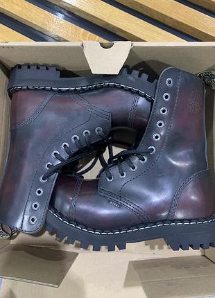 Ботинки steel вишнево - черные2 фото