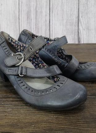 Стильні туфлі tomaris, шкіряні, сіро-сині