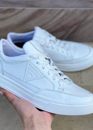 Guess кроссовки мужские, белая кожа