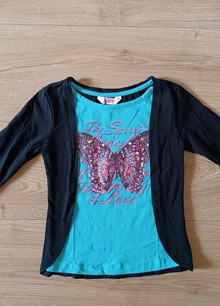 Красивая кофта реглан для девочки от kids/ кофта с 🦋 метеликом
