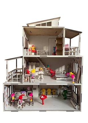 Ляльковий будиночок woodcraft з меблями 60х50х25см6 фото
