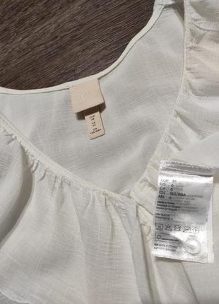 H&m шикарная хлопковая блуза с воланом м5 фото