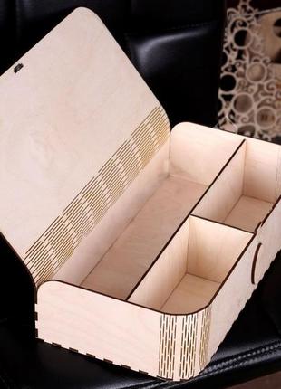 Деревяна коробка-шкатулка для подарунку,аксесуарів2 фото