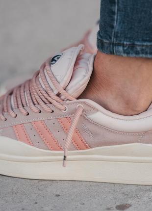 Adidas campus x bad banny жіночі рожеві пастельні модні кросівочки адідас демісезон женские розовые пастельные кроссовки бренд7 фото