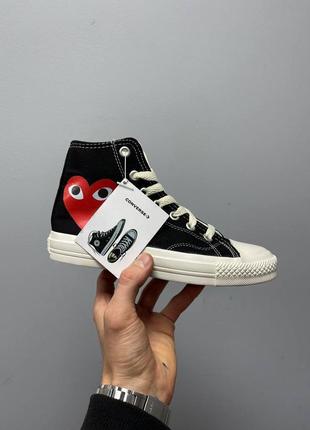 Кеди comme des garçons play x converse high ‘black’ 2