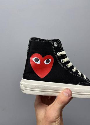 Кеди comme des garçons play x converse high ‘black’ 26 фото