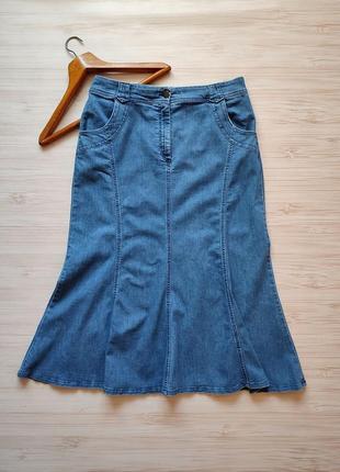 Трендовая юбка джинсовая юбка. стильная юбка. 16 размер. xl - xxl.4 фото