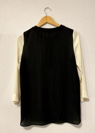 Шифонова чорно-біла блуза2 фото