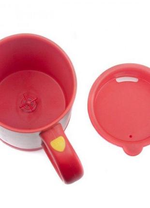Кружка с саморазмешиванием + крышка + долго держит температуру self mug 400мл красная5 фото