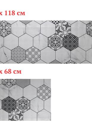 Комплект ковриков дорожки на кухню 50х118 и 50х68 см соты к17