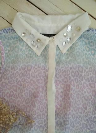 Легкая воздушная блуза рубашка с камушками2 фото