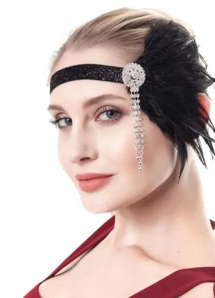 Повязка с перьями в стиле гэтсби