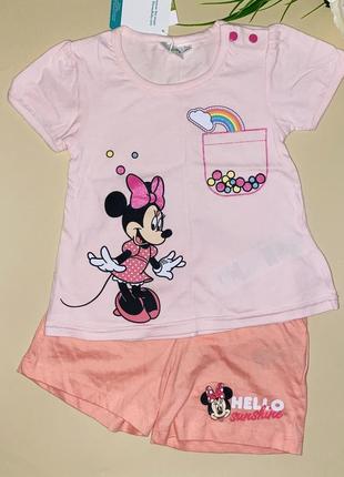 ✔️футболка та шорти для дівчинки рожевого кольору. // бренд:  disney //розмір: 861 фото
