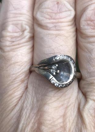 Кільце срібне з цирконієм підкова 2 2111256, 19 розмір