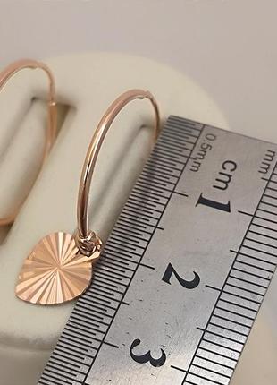 Золоті сережки кільця в червоному золоті 585 проби