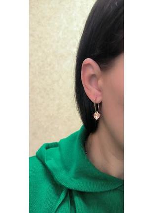 Золоті сережки кільця в червоному золоті 585 проби