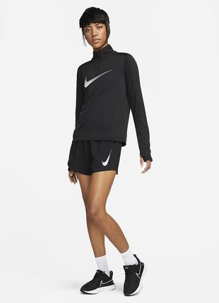 Женские беговые шорты со встроенным бельем nike swoosh dri-fit dx1031-0106 фото