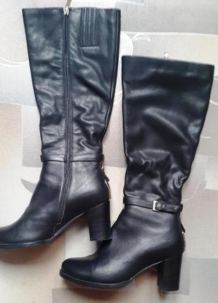 Кожаные зимние сапоги, р.40-41