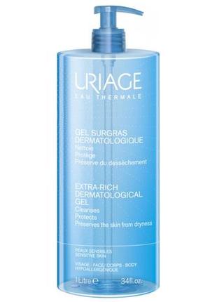 1 літр ур'яж гель збагачений дерматологічний для обличчя та тіла uriage gel surgras dermatologique 1000 мл
