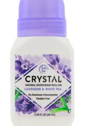 Crystal body deodorant, натуральний кульковий дезодорант із лавандою та білим чаєм, 2,25 рідкої унції (66 мл)