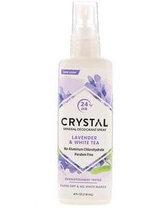 Crystal body deodorant, мінеральний дезодорант-спрей із лавандою і білим чаєм, 118 мл (4 рідкі унції)