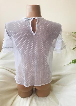 Красивая брендовая блуза в горох с воланами 🕊5 фото