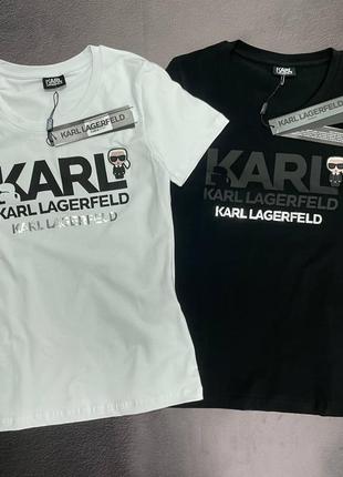 💜есть наложка💜женская футболка "karl lagerfeld"❤️lux качество5 фото