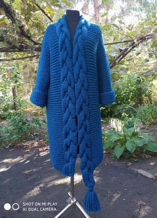 В'язаний кардиган з об'ємної пряжі! 3
