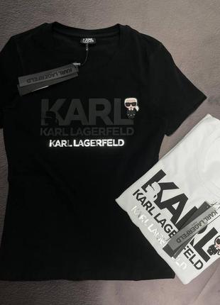 💜есть наложка💜 оригинал 1:1 женская футболка "karl lagerfeld"❤️lux качество