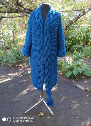 В'язаний кардиган з об'ємної пряжі! 8