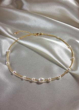 Чокер из натурального жемчуга