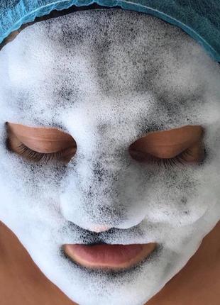 Черная кислородная маска o2 bubble mask beauty shine (франция)3 фото