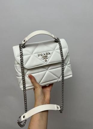 Сумка в стиле prada nappa spectrum white7 фото