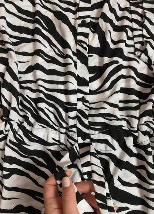 Фирменная крутая блуза в анималистический принт зебра peacoks7 фото