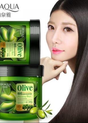 Супер объем 500 g !!! маска для волос с оливковым маслом bioaqua olive hair mask - оригинал! ❤️❤️❤️