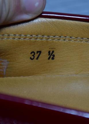 Мокасини лофери туфлі tods ледарів жіночі лакові італія hand made оригінал 37-38р/24.7 см9 фото