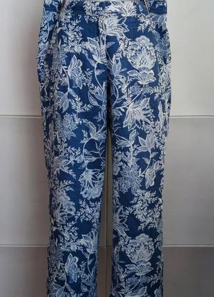 Лляні штани marks& spencer з квітковим принтом2 фото