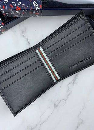 Подарочный набор tommy hilfiger  мужской кошелек + брелок черный портмоне2 фото