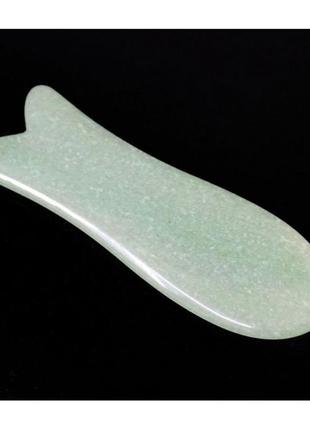 Масажер кам'яний гуа ша "риба" зелений авантюрин