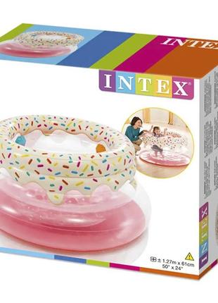 Надувной игровой центр манеж intex пончик 48476 127 x 61 см pk3 фото